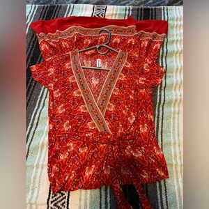 Short sleeve cotton wrap tie maxi dress